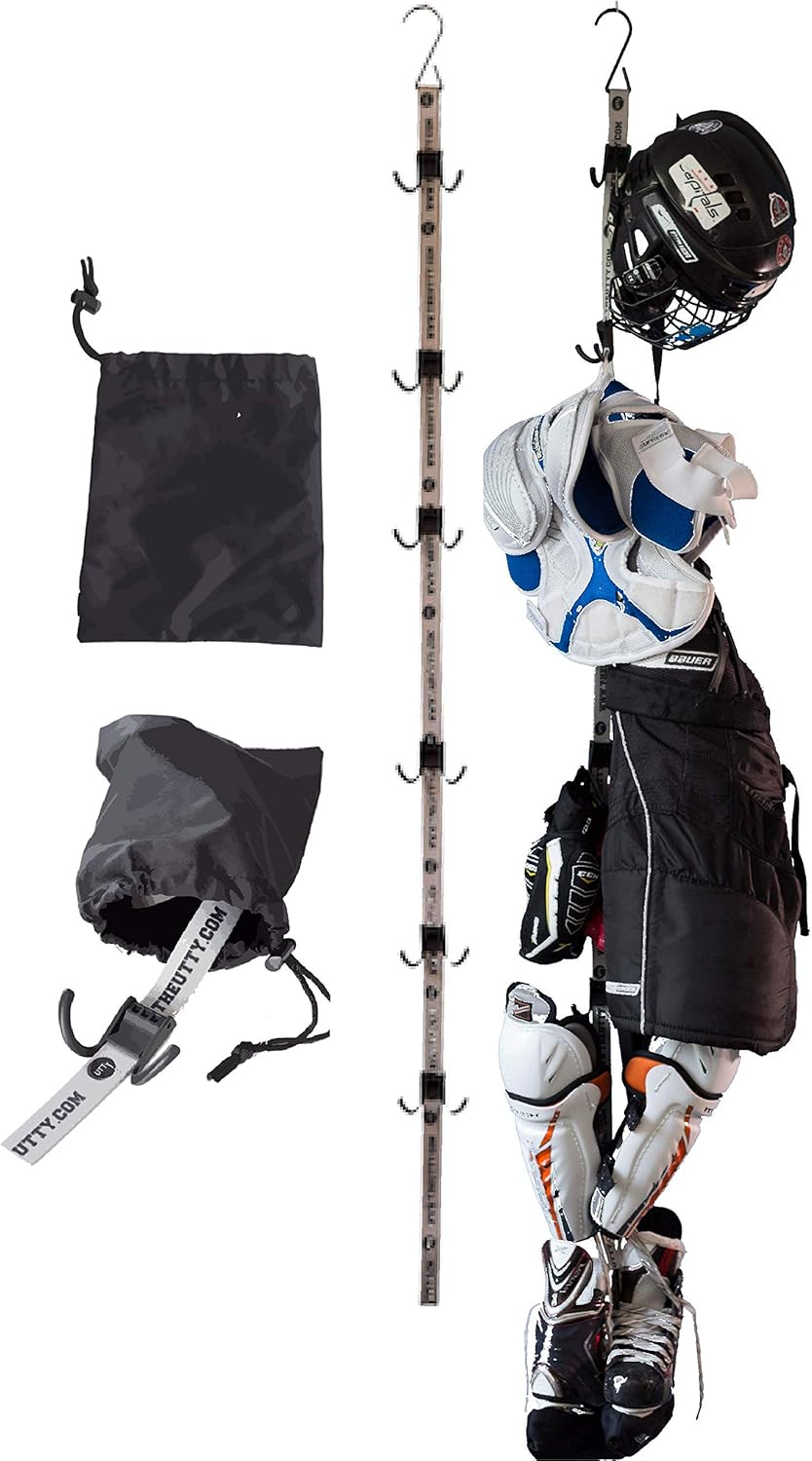 UTTY Multipurpose Portable Drying Rack – Hang Sports Equipment, Camping Organizer, Hanging Storage - Dry Wet Clothes, Gear Bags, and Hockey Equipment – Hanger for The Home, Garage, Tent, RV, or Hotel: Home & Kitchen