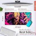 JIGARI Anime Theme Printed XL Extended Stich Edge Mousead | Smooth Surface Gaming Mousepad with Anti-Slip Rubber Base | 3mm Thick - 11 x 23 Inch (Sanji (P115)) gallery image