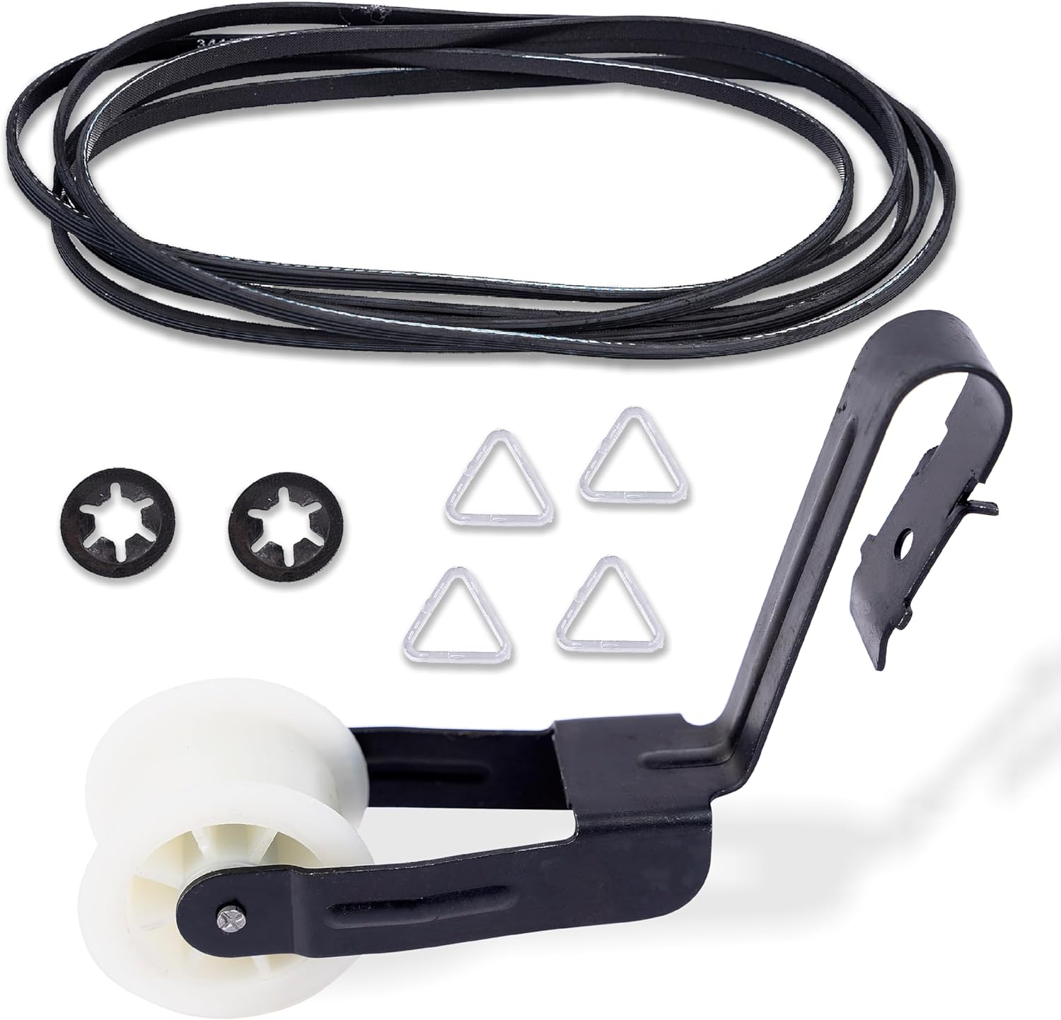 AZH Dryer Repair Drum Roller Kit Replacement For Kenmore 500 70 series, Kenmore 110.65132411 110.76842501 110.68332700 110.62702100 110.76732501 110.7008700 110.61804000 With Idler Pulley Belt