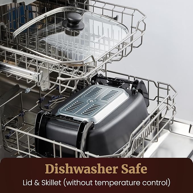 Sartén Eléctrica Elite Gourmet 12.5 Qt, Ceralast Antiadherente, 1500W miniatura 7