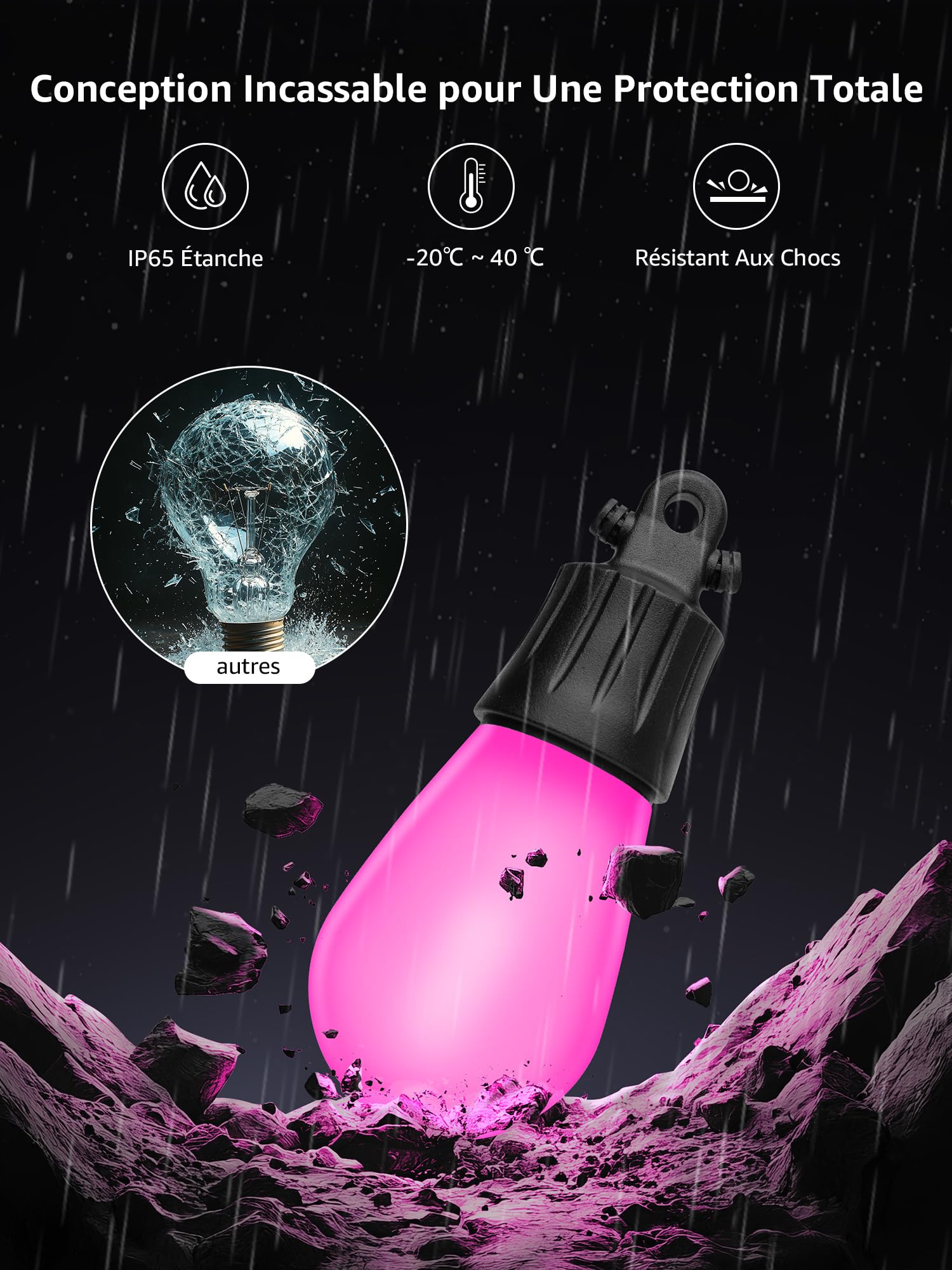 Lepro ZB1 IA Guirlande Lumineuse Extérieur Intelligente 15M Contrôle Vocal | Concepteur d'Éclairage IA Personnalisé, Music Sync, Contrôle Segmenté Intelligent Compatible avec Alexa et Google Assistant