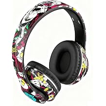 Graffiti Style Over-Ear Headphones - Wireless Bluetooth 5.0, Hi-Fi Stereo Sound, Comfortable Soft Earpads, 30-Hour Playtime, Built-in Mic for Hands-Free Calls D