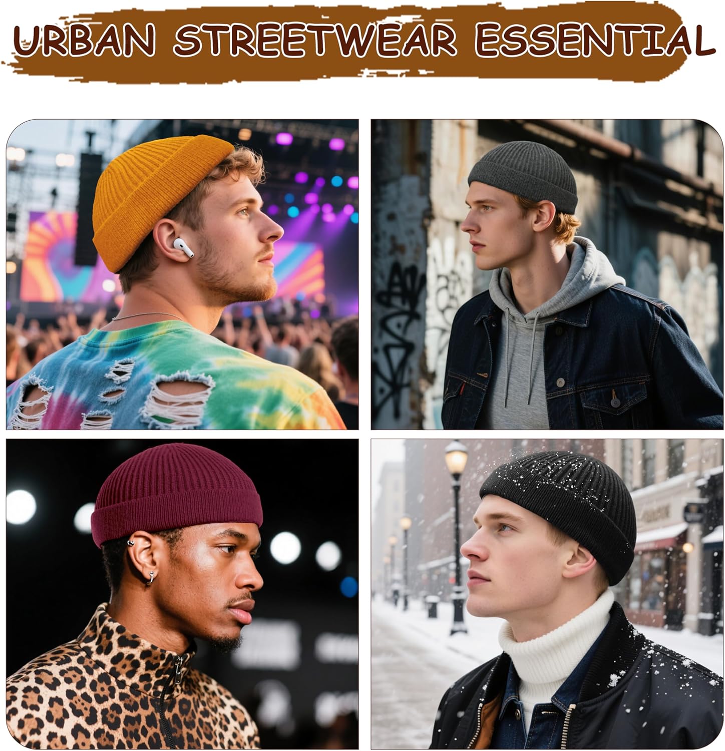 Swag Wool Knit Cuff Short Fisherman Beanie for Men Women, Spring Fall Winter Warm Hats, Trawler Skull Cap, Watch Cap - Image 4