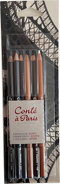 Conté à Paris Drawing Pencil - Assorted Colours (Pack of 6)