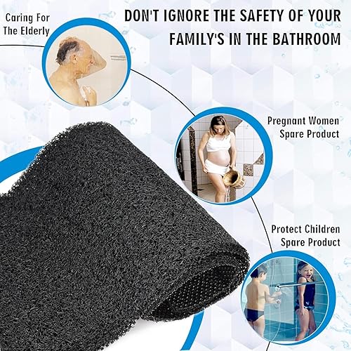 Miniatura 5 de Tapete de ducha antideslizante de PVC suave con drenaje para bañera de 40 x 16 pulgadas (mezcla de colores)