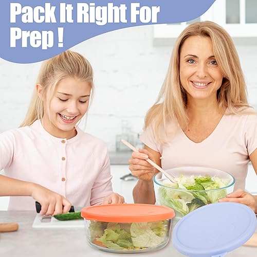 Miniatura 8 de Tapas redondas de repuesto de silicona para Pyrex 7202-PC, 7200-PC, 7200-PC, 7201-PC, 7402-PC, 7402-PC, 8 tapas de almacenamiento, aptas para