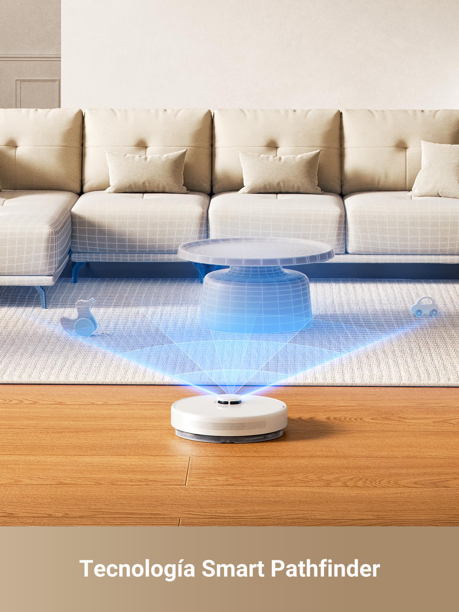 DREAME D10 Plus Gen 2 Robot Aspirador y Fregasuelos 2 en 1 con Base Autovaciado, 6.000Pa, LiDAR Navegación, Capacidad de Superar Obstáculos de 20MM, Mapa Multicapa, 5200 mAh Batería, Blanco — view 6