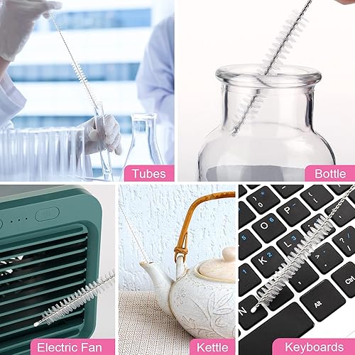 Miniatura 7 de Juego de 16 cepillos de limpieza para pajitas de beber, 13 pulgadas de largo y 0.394 in de ancho, cerdas de nailon, mango flexible de acero