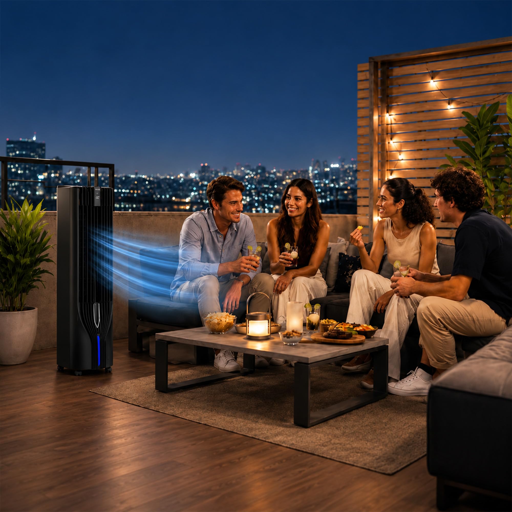 GARLAND COOL 850 Climatizador Evaporativo Portátil | 70W, Depósito 17L, 800 m³/h, Silencioso, Bajo Consumo, con Batería