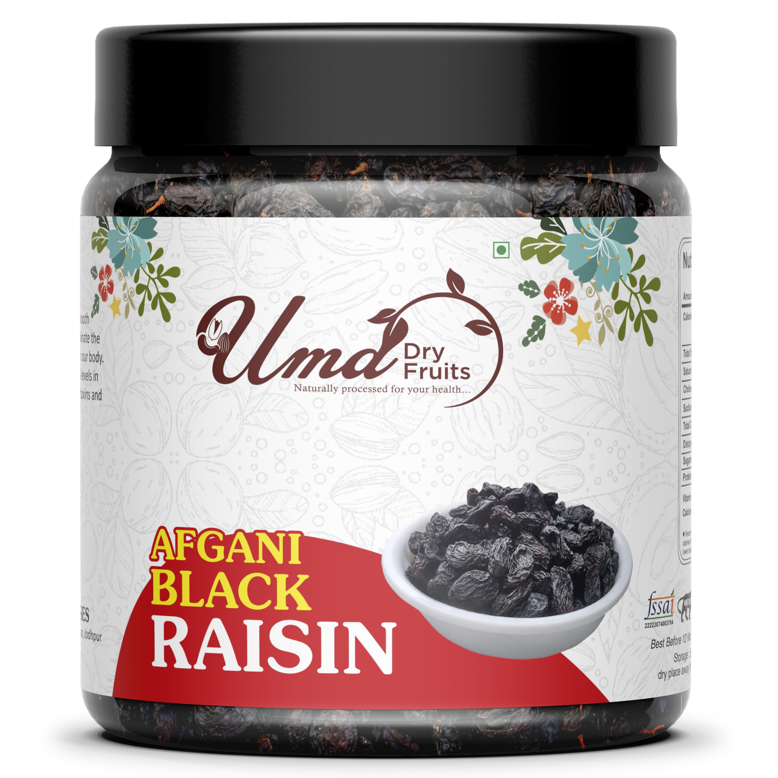 Uma Dry Fruits Afghani Black Raisins | Kali Kismis | Dried Kishmish |Healthy Dry Fruit [JAR PACK] (1) (B0CXN1MDVQ) Amazon Price History, Amazon Price Tracker