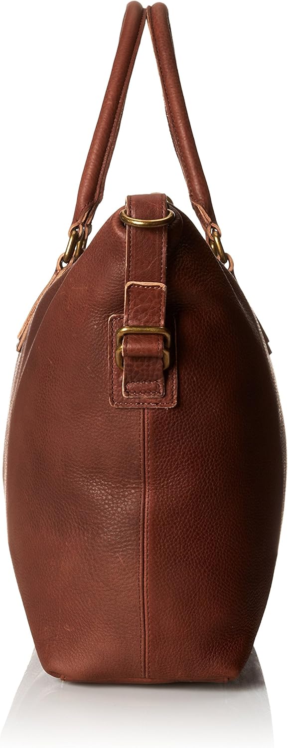 Men's Classic Leather Weekender Bag, Dark Brown, One Size