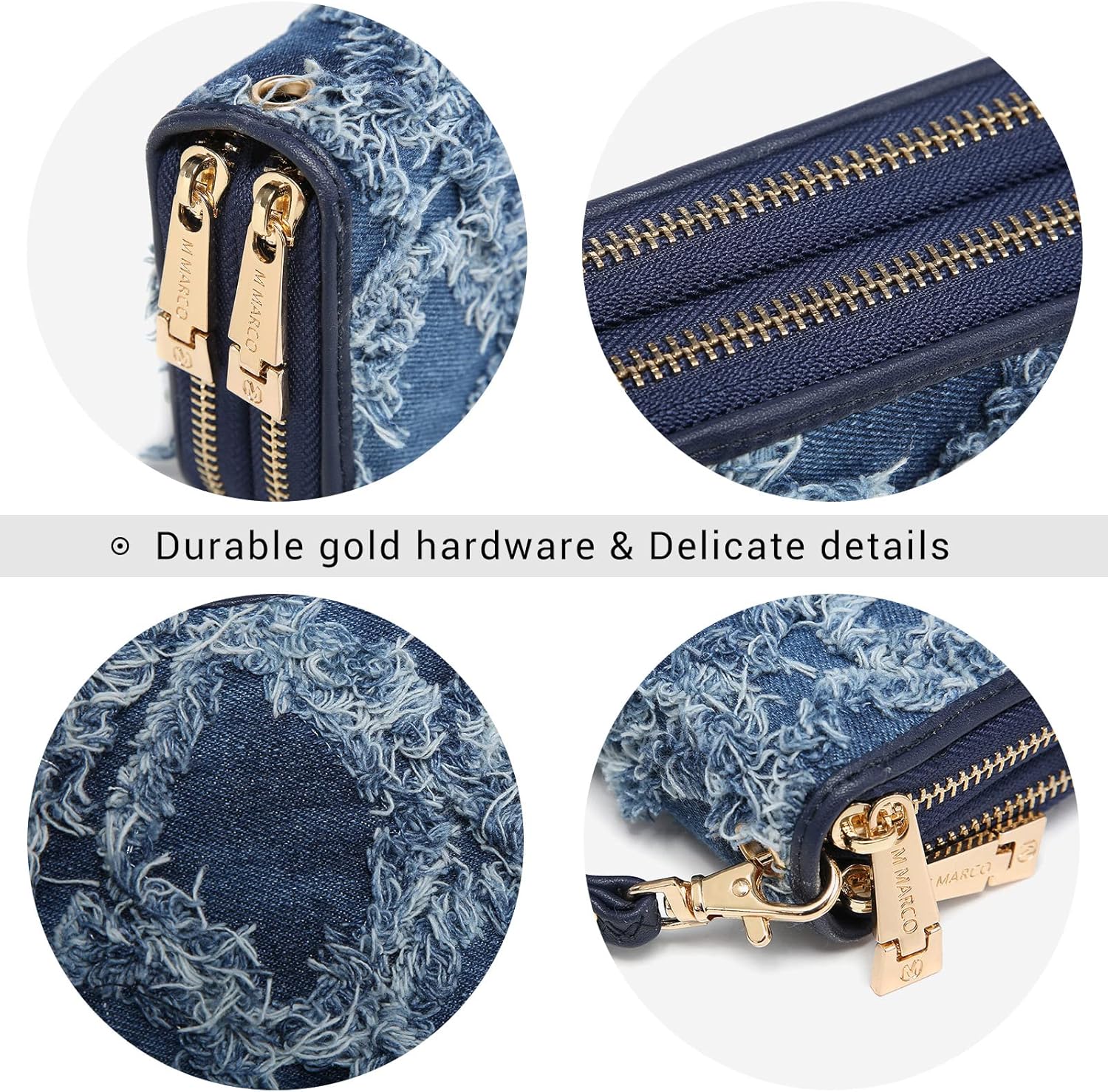 MKP COLLECTION Womens Fashion Double Zip Around Wallet Long Purse Credit Card Holder Bifold Ladies Cluth Wristlet Wrist Strap - Image 5