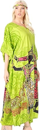 Sakkas Mera Womens Long Loose Short Sleeve Summer Casual Caftan Kaftan Dress