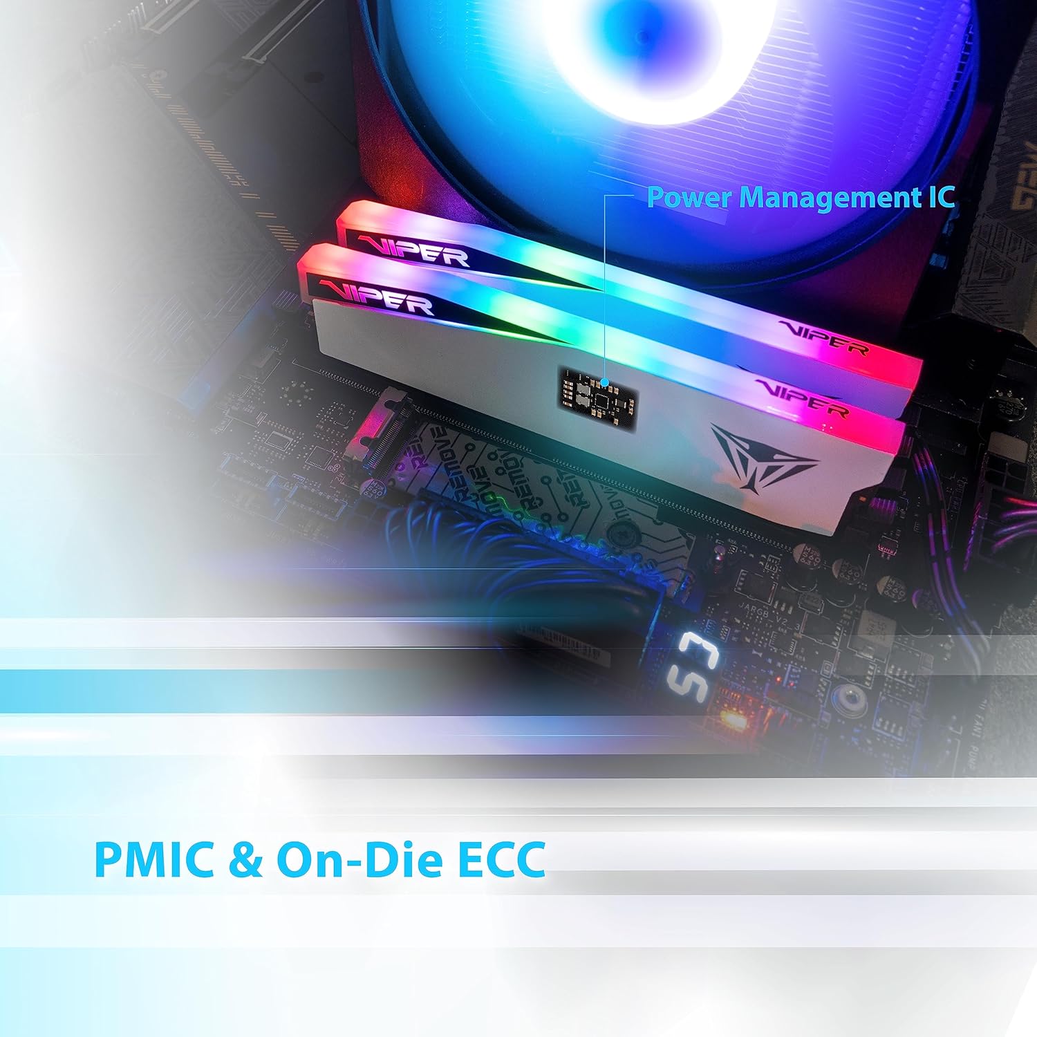 Patriot Memory Viper Elite 5 RGB DDR5 RAM 32GB (2X16GB) 6000MT/s CL30 1.35v UDIMM Desktop Gaming Memory Kit Compatible with Intel XMP/AMD Expo - PVER532G60C30KW