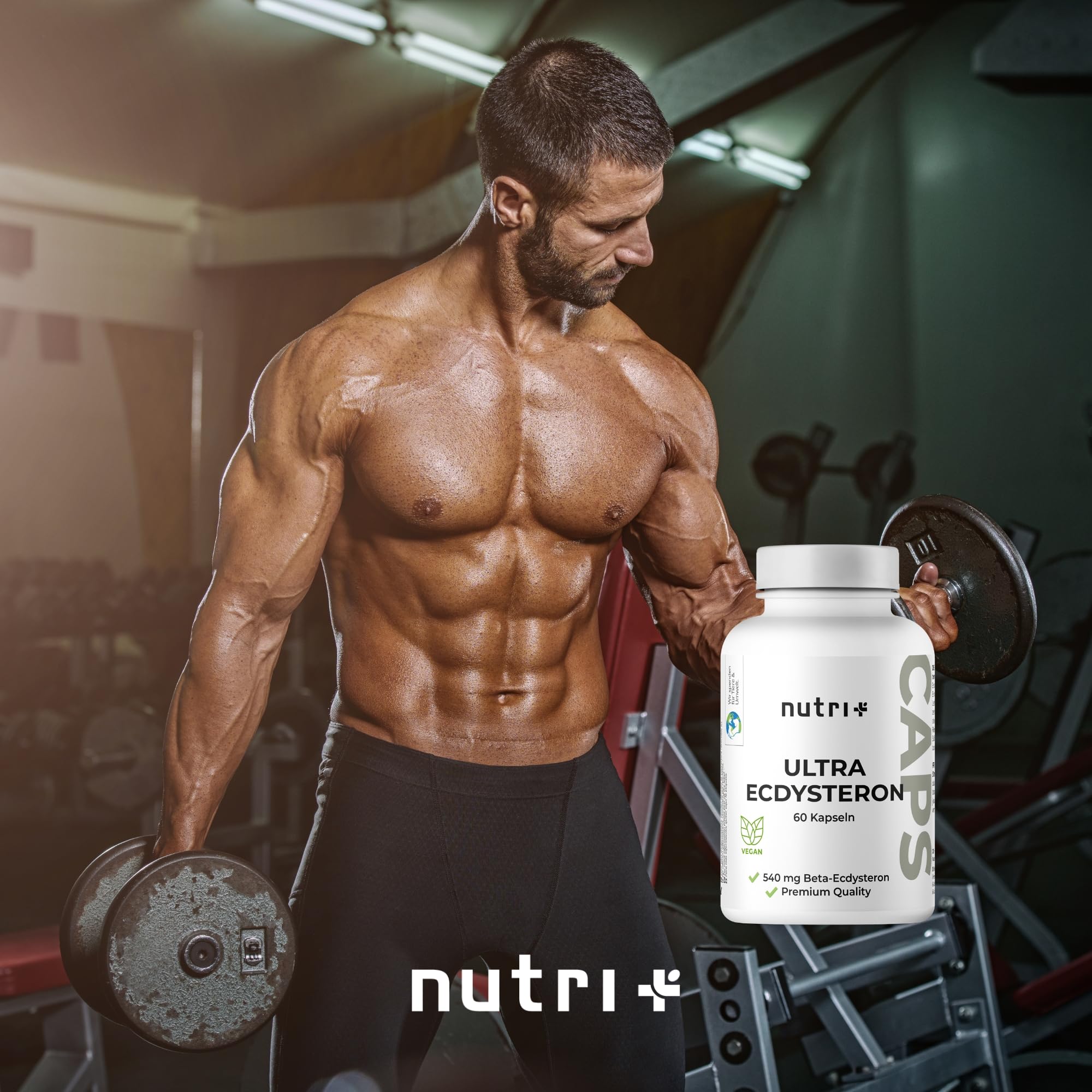 Nutri + Ultra Ecdysteron + Leucin Kapseln hochdosiert - 790 mg Wirkstoff Komplex pro Kapsel - 540 mg beta Ecdysterone 90% 250 mg L-Leucin Pulver vegan
