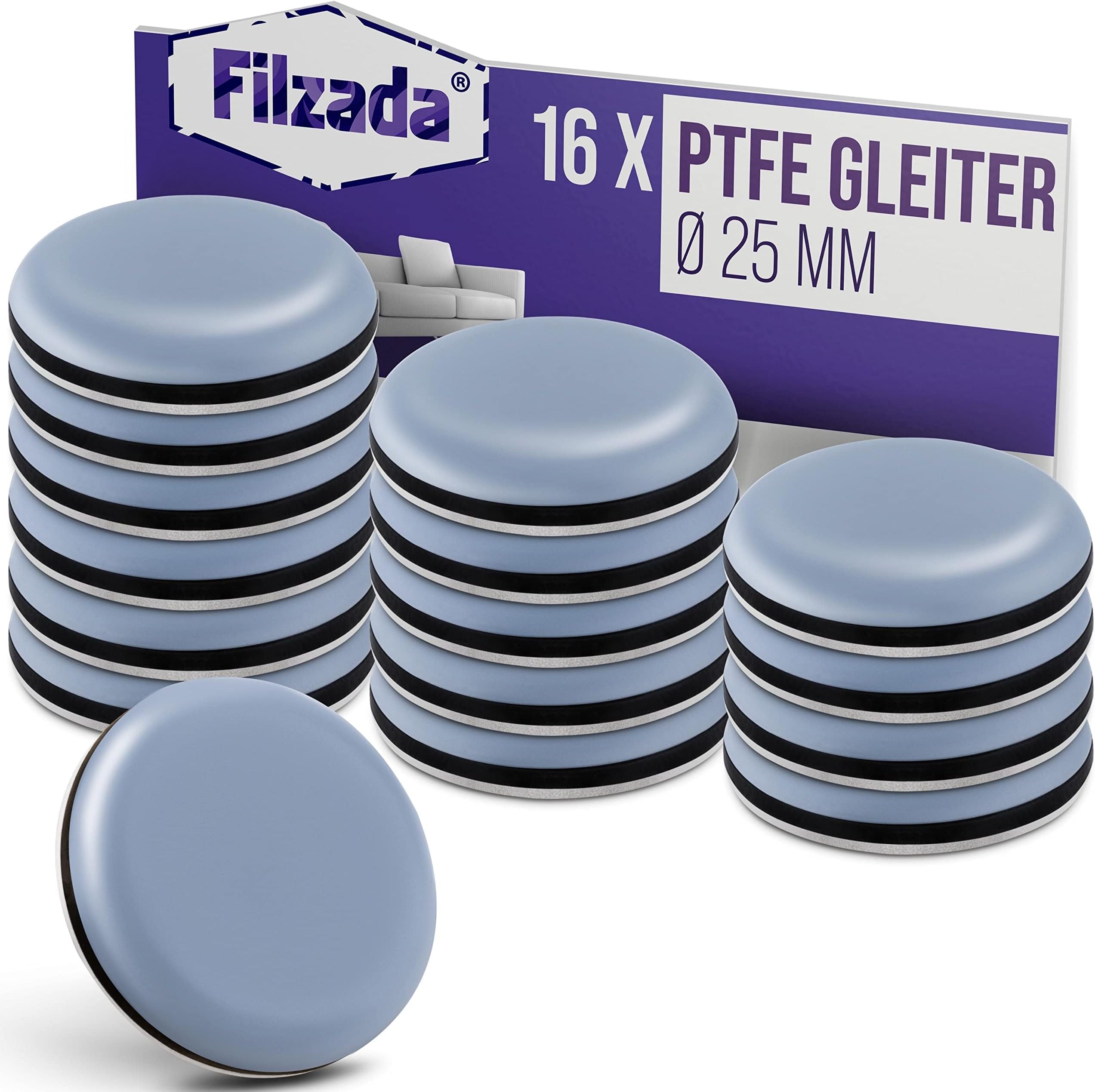 VABNEER Möbelgleiter, 16 Stück PTFE Teflon Runde Selbstklebende