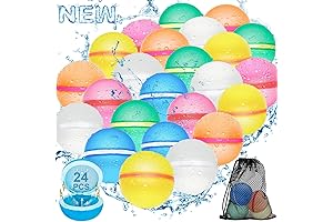 24 Pack Reusable Water Balloons for Kids - Summer and Pool Party