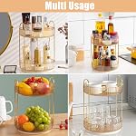 Rotating Makeup Organizer, 2 Tier Large Capacity Perfume Organizer, Cosmetic Organizer for Vanity Bathroom Bedroom