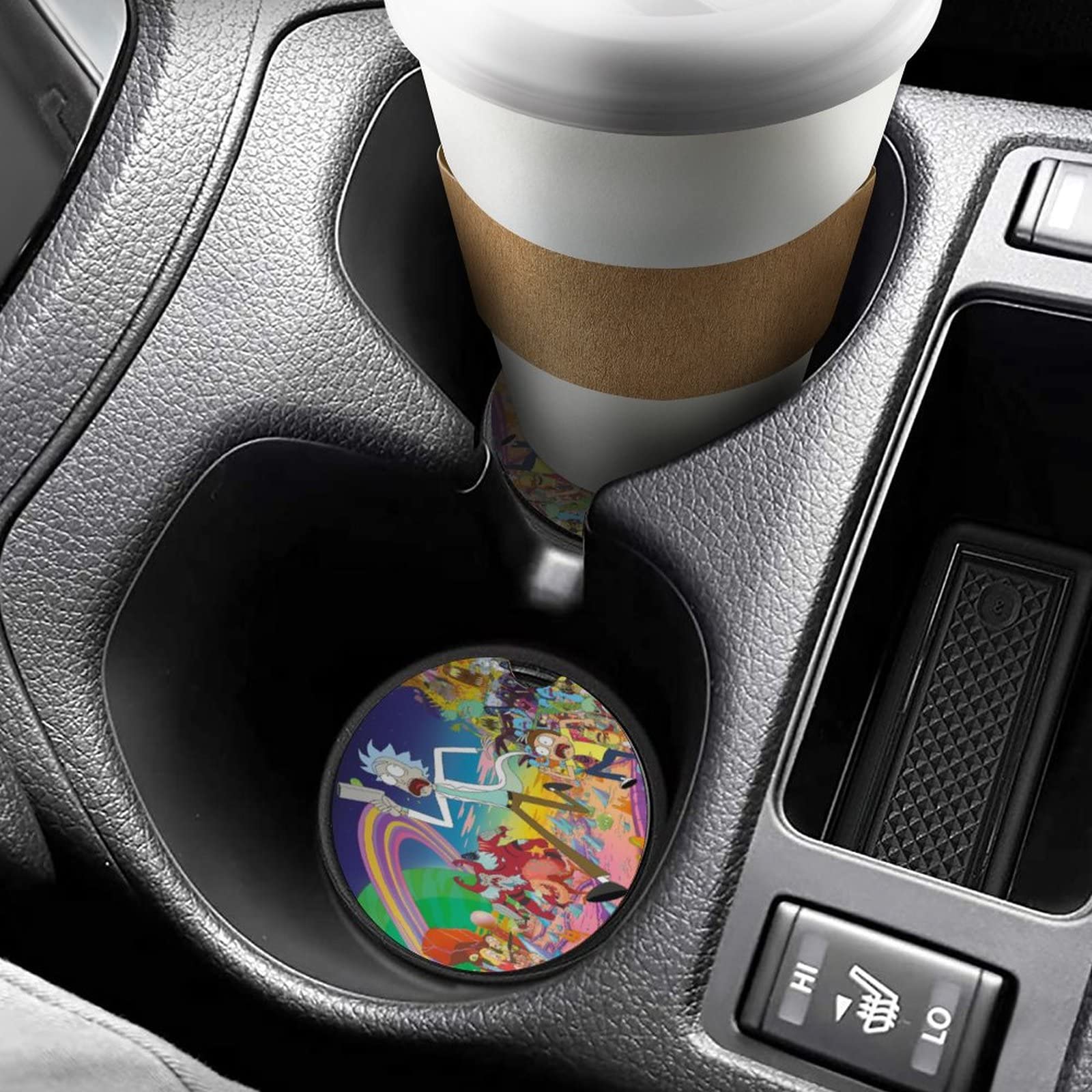 2 Stück Auto Untersetzer Schwarz - Rutschfeste Getränkehalter Einsätze