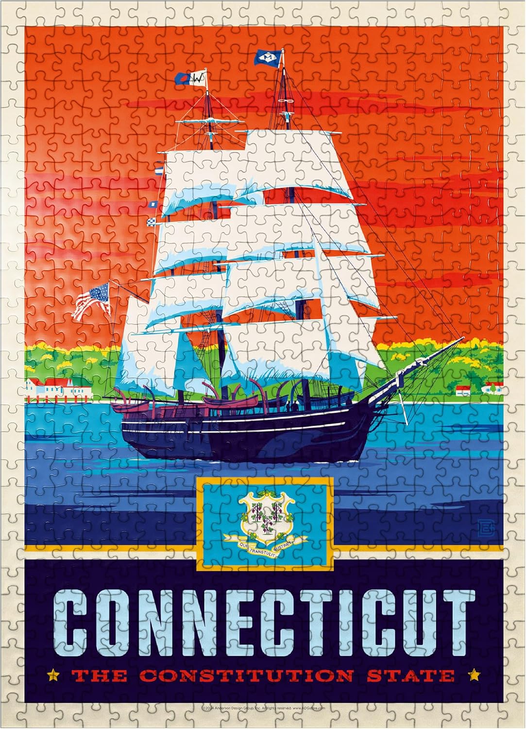 MyPuzzle Connecticut: The Constitution State - Premium 500 Piece Jigsaw Puzzle for Adults