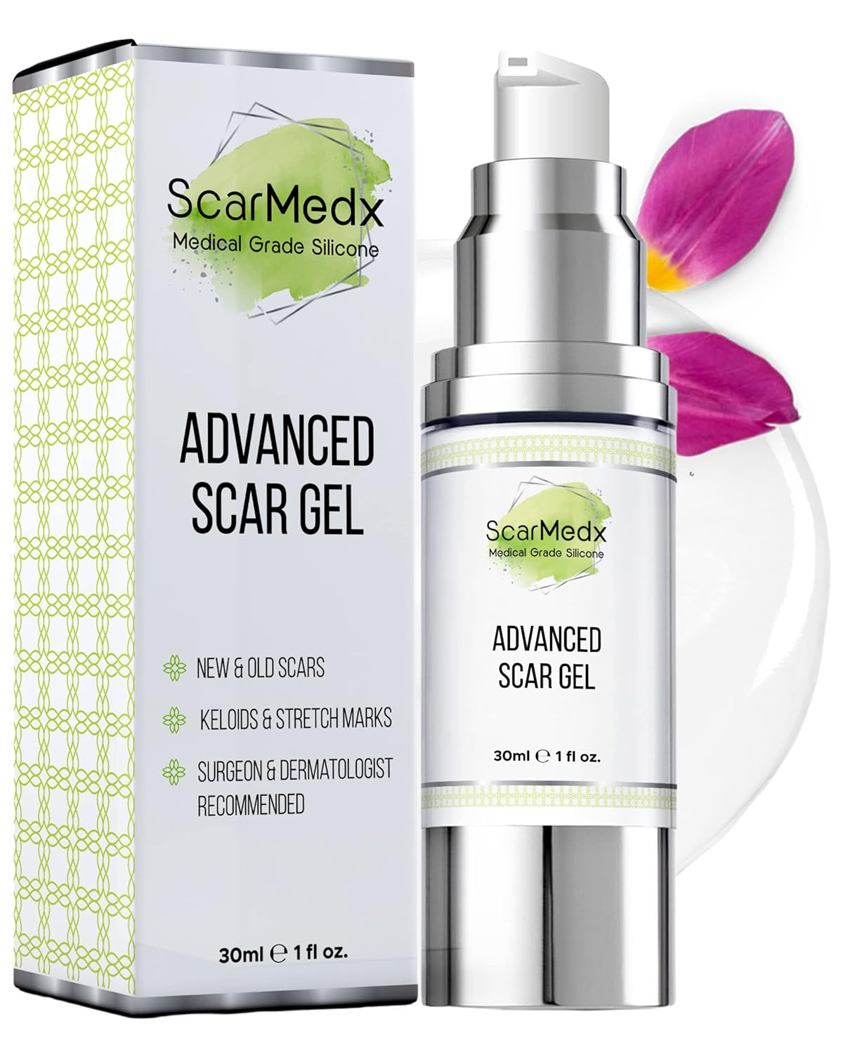 Buy ScarMedx Advanced Scar Gel for Surgical Scars, Burns, Keloids, Acne ...