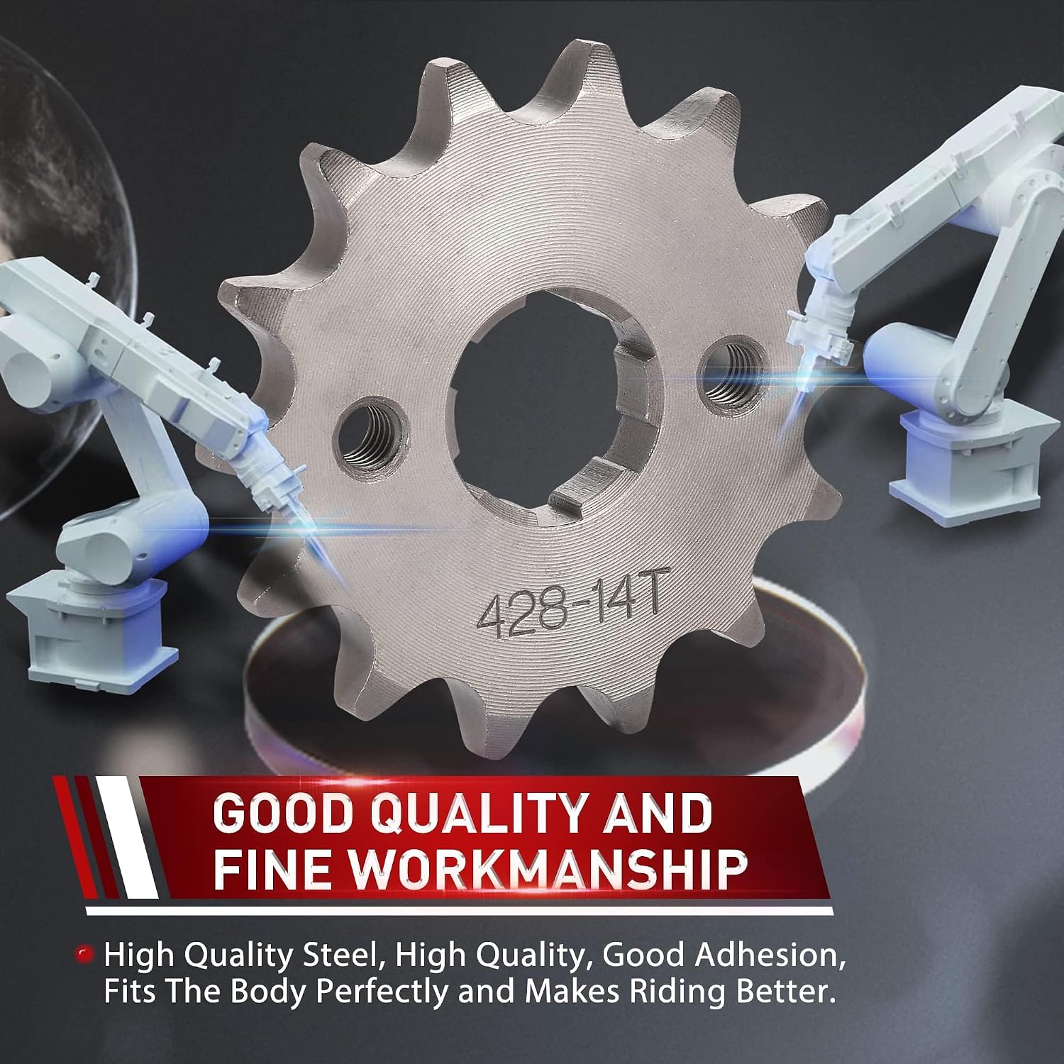 WOOSTAR Motorcycle 428-14T Front Sprocket 20mm Replacement for 50cc 70cc 90cc 110cc 125cc Dirt Pit Bike Mini Bike ATV 4 Wheeler Moped