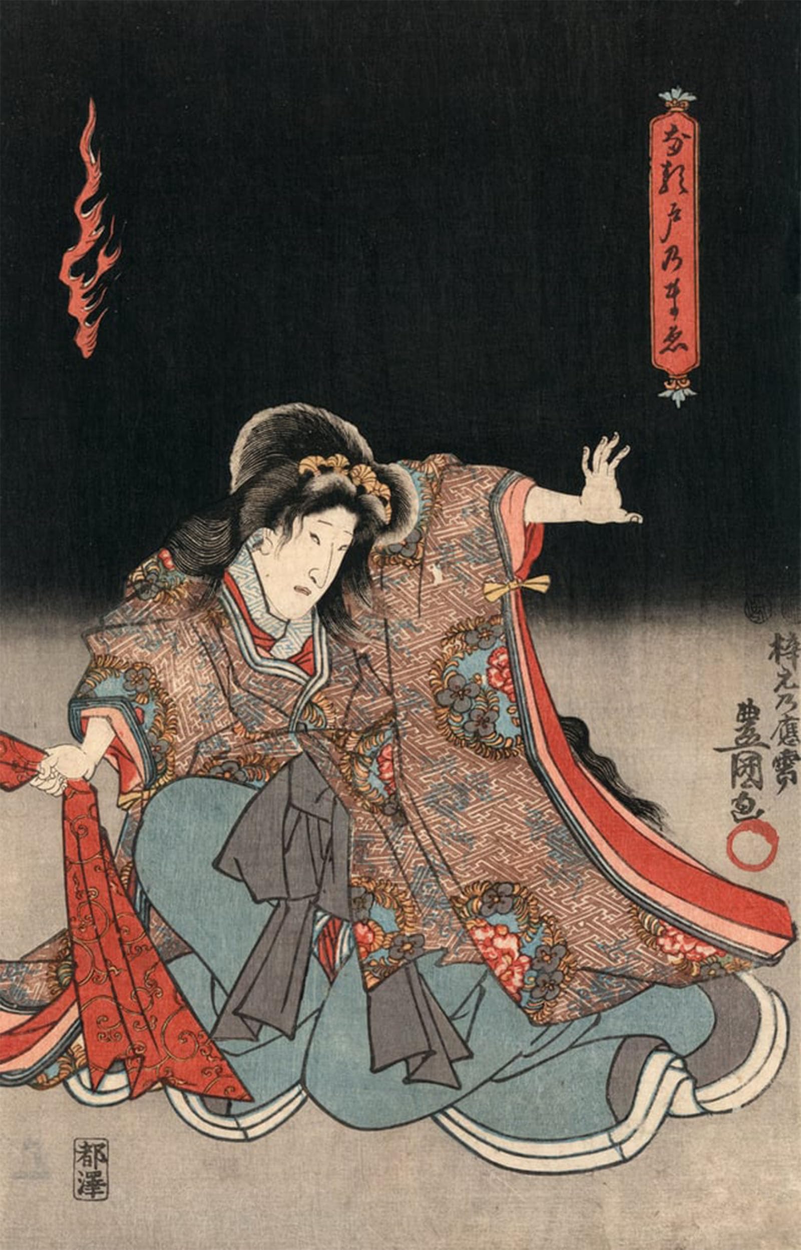 Lienzo ukiyo-e de actor japonés para transformar el salón con arte tradicional 5