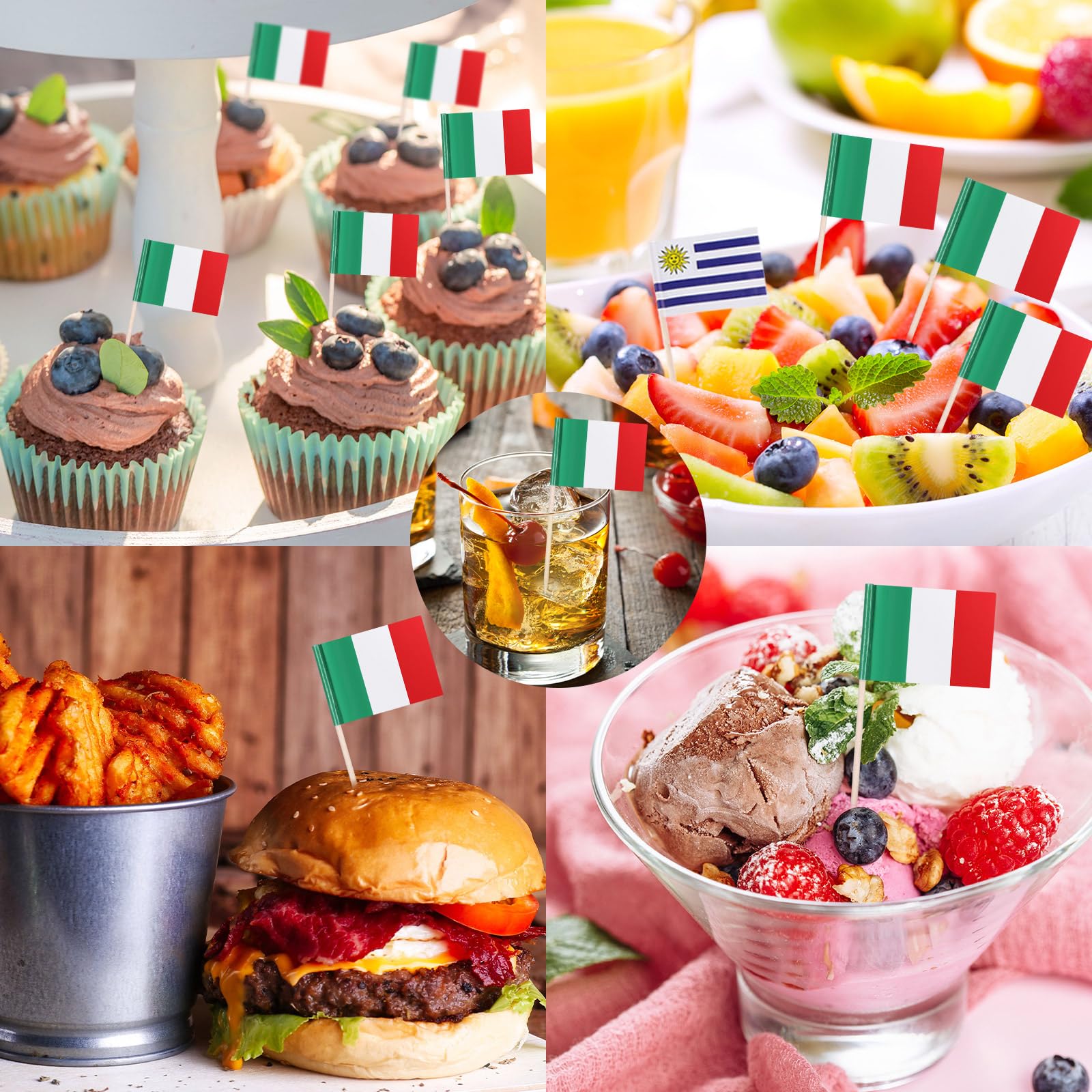 100 bandiere italiane con bandiera italiana stuzzicadenti, piccoli ini
