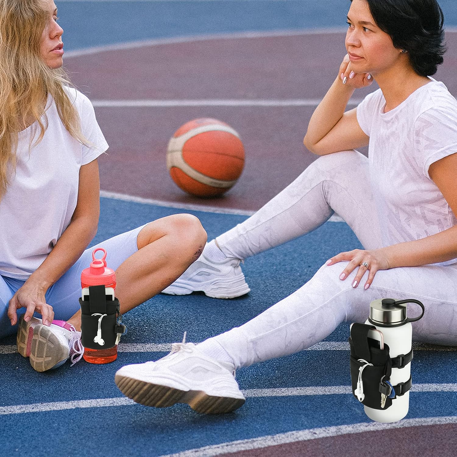 Cosmos Gym Water Bottle Pouch Water Bottle Holder Storage Sleeve Pocket for Gym, Walking, Running, Sports, Cell Phone, Card Holder, Keys Carrier - Image 5