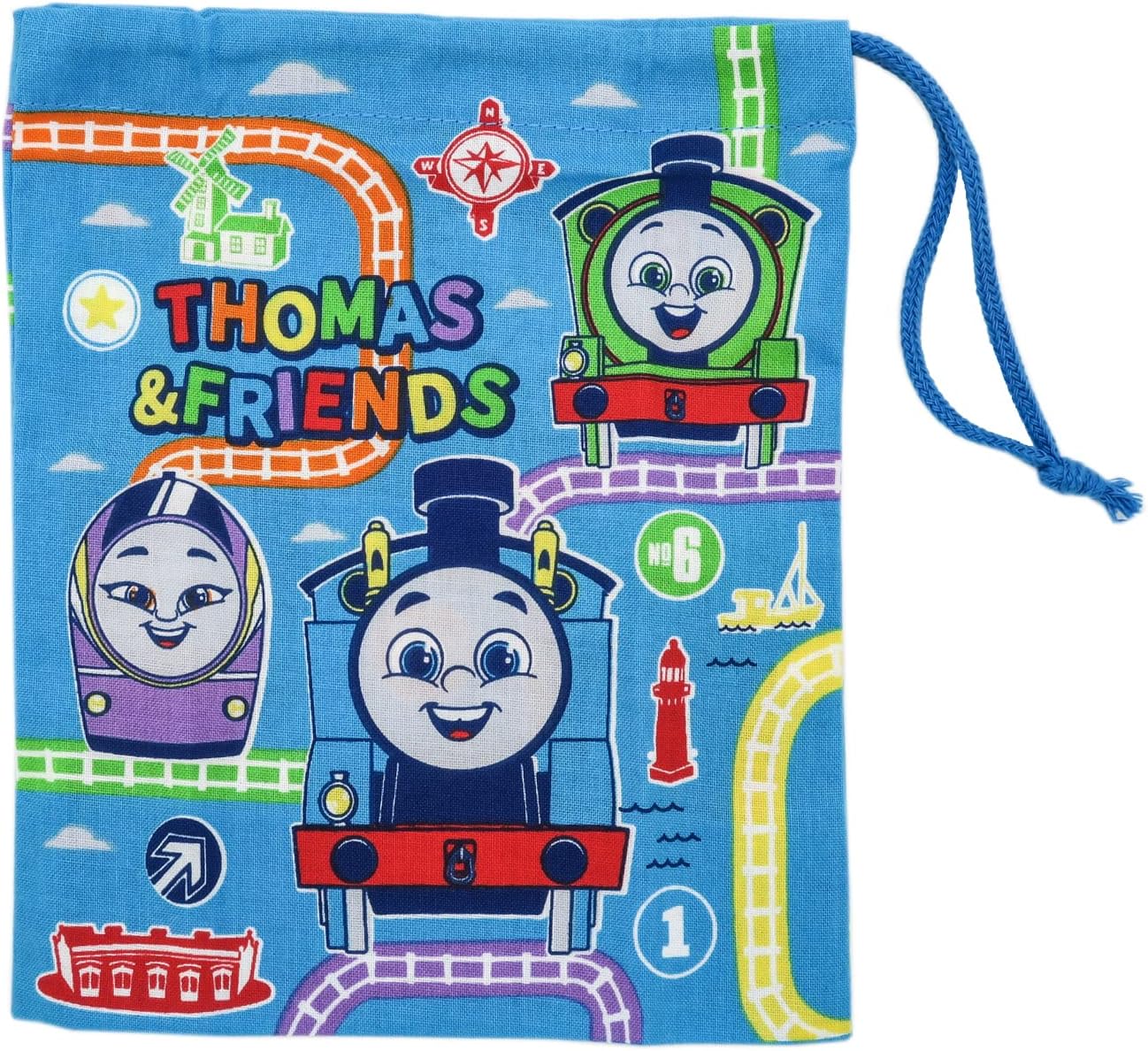 OSK CP-1 Lunch Bag, Lunch Drawstring Bag, Lunch Belt, Thomas the Tank Engine Cup Bag, Made in Japan