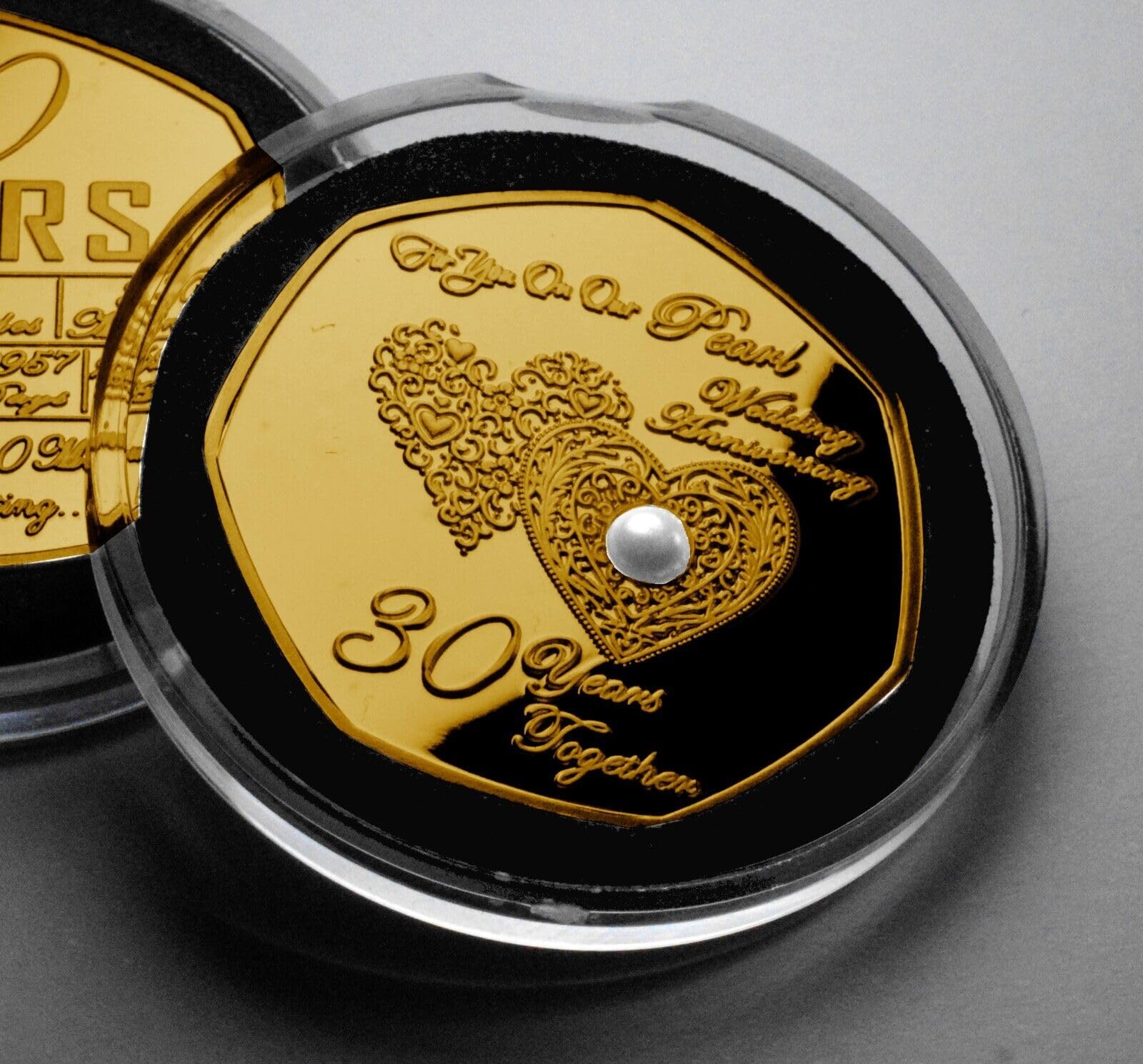 The Commemorative Coin Company Gold On Our 30Th Pearl Wedding Anniversary 24Ct Commemorative In Capsule. Gemstone. Gift/Present/Husband/Wife. Thirty 30 Years Together.