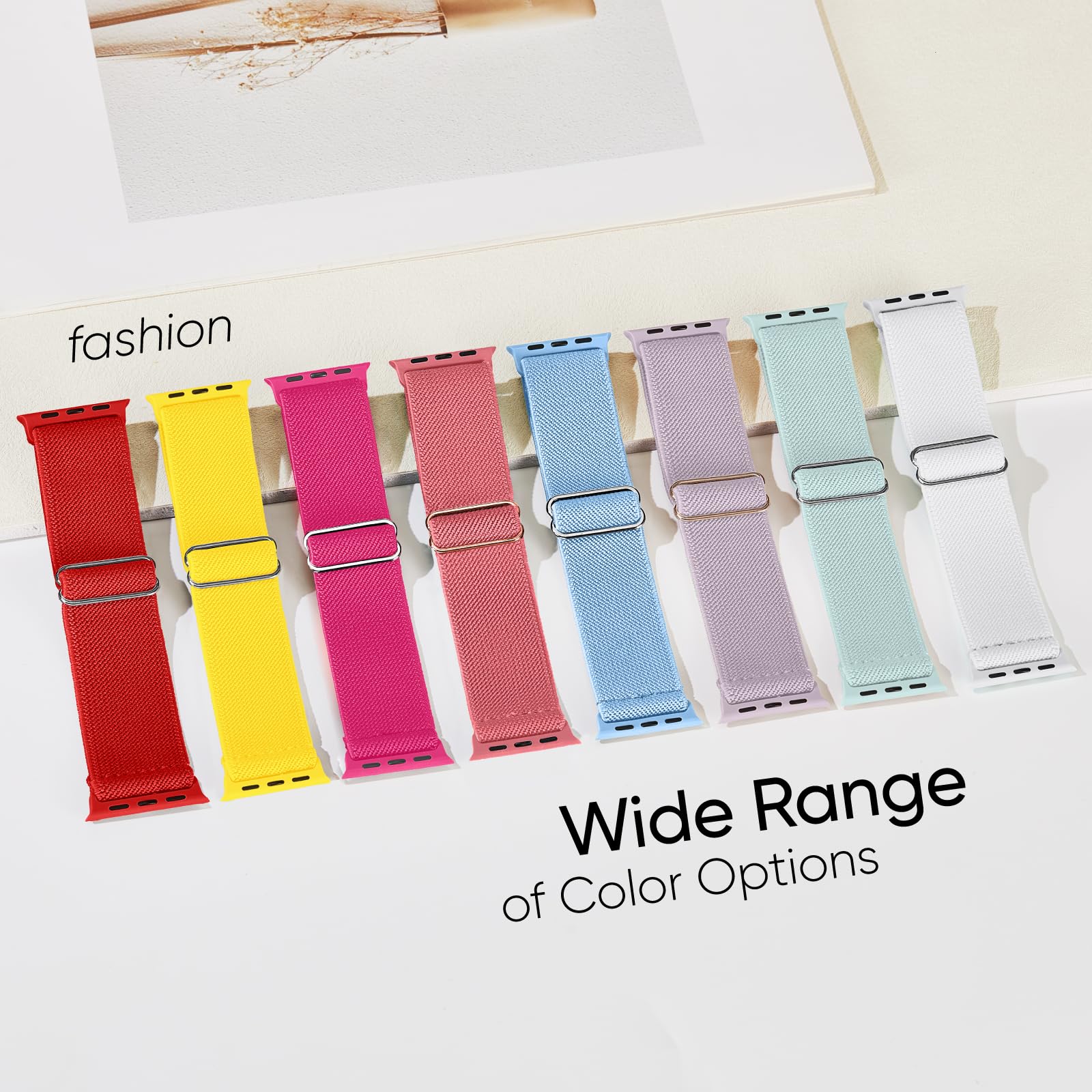 Confezione da 10 cinturini elastici compatibili con Apple Watch da 40 mm, 38 mm, 41 mm, 42 mm, 44 mm, 45 mm, 46 mm, 49 mm, unisex, resistenti all'acqua, per iWatch Serie 11, 10, 9, 8, 7, 6, 5, 4, 3
