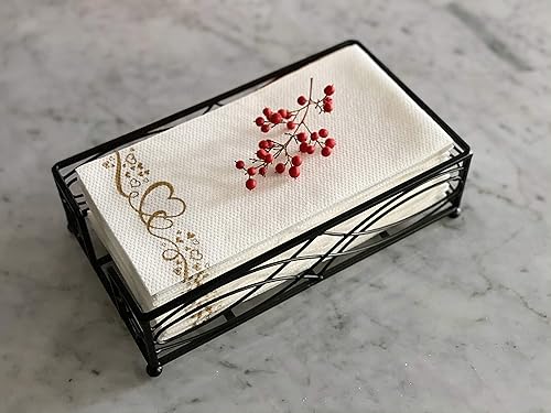 Miniatura 3 de Chez JuJu Servilletero negro elegante y resistente para invitados, bandeja de almacenamiento de toallas de mano de papel desechable, calidad