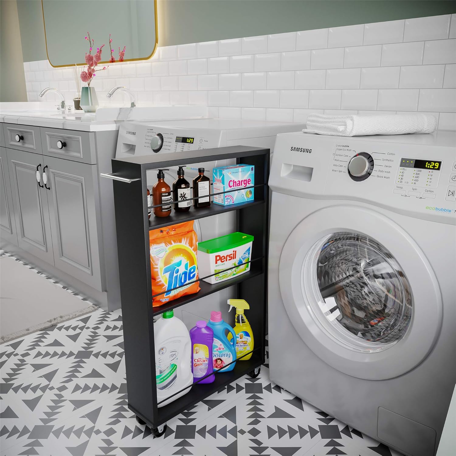 Buy BIKAHOM 3 Tier Slide Out Storage Tower Kitchen Slim Slide Out