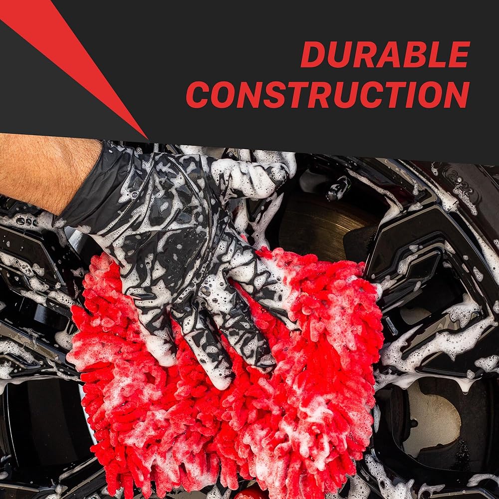 Maxshine Red Chenille Microfiber Wash Pad - Scratch-Free & Versatile view 4