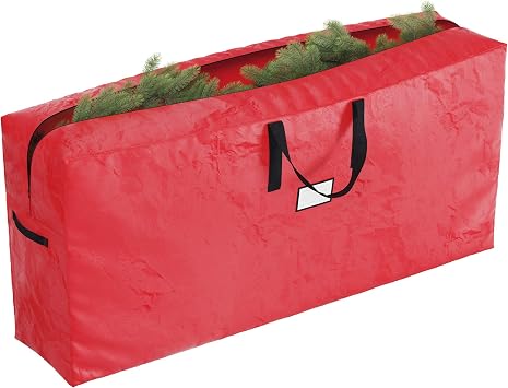 Elf Stor Christmas Tree Storage Bags, Red, Set of 2, 65 x 15 x 30