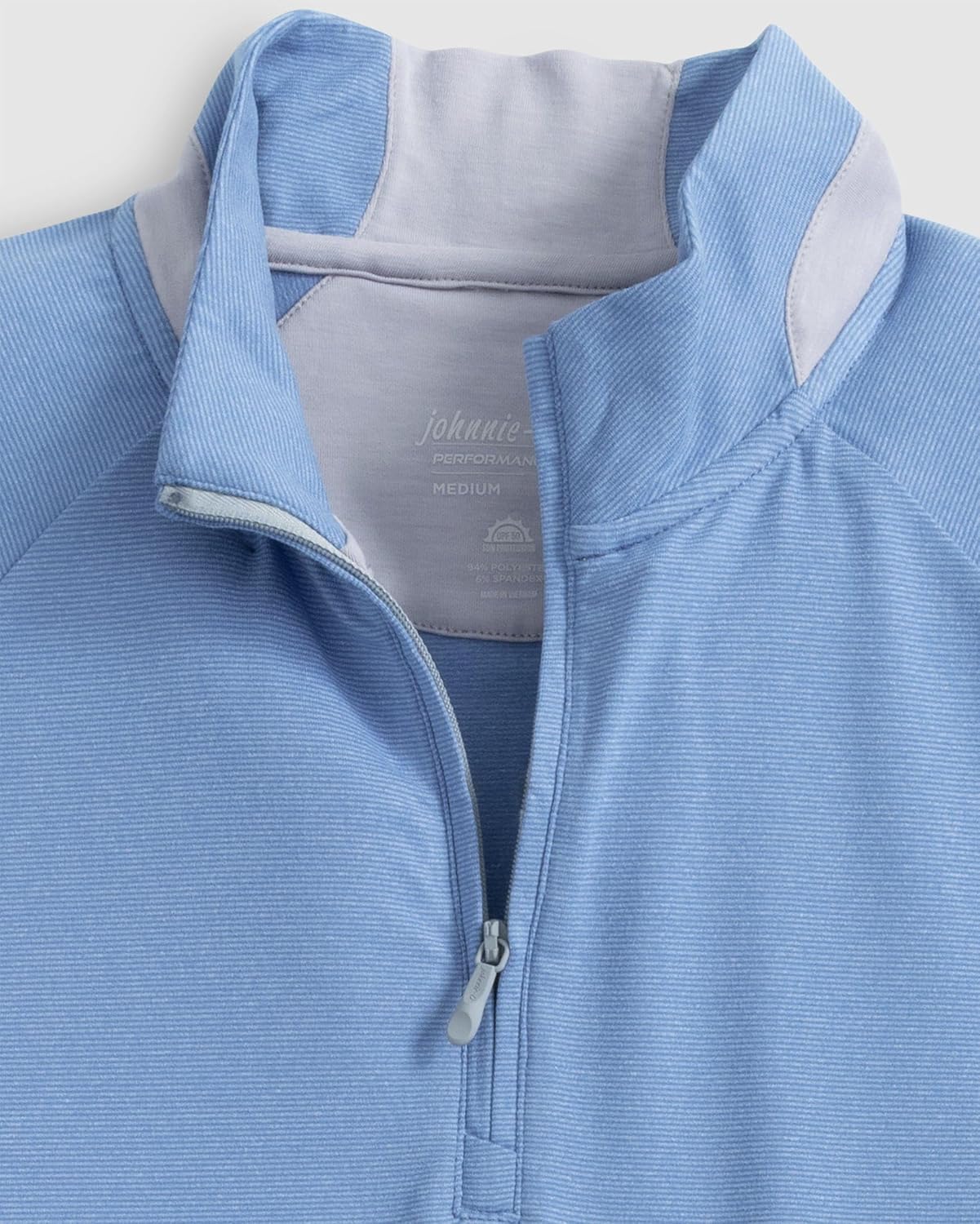johnnie-O Steffen Striped Performance 1/4 Zip Pullover Monsoon/XL, X-Large