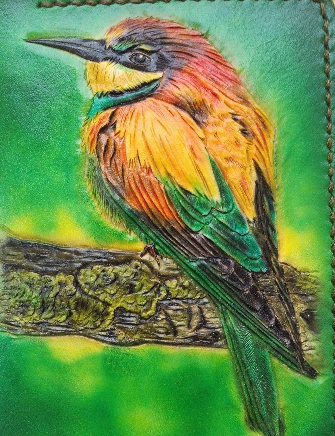 3D Genuine Leather Travel Passport Cover, Passport Holder, Passport Case, Hand-Carved, Hand-Painted, Leather Carving, Custom wallet, Personalized wallet