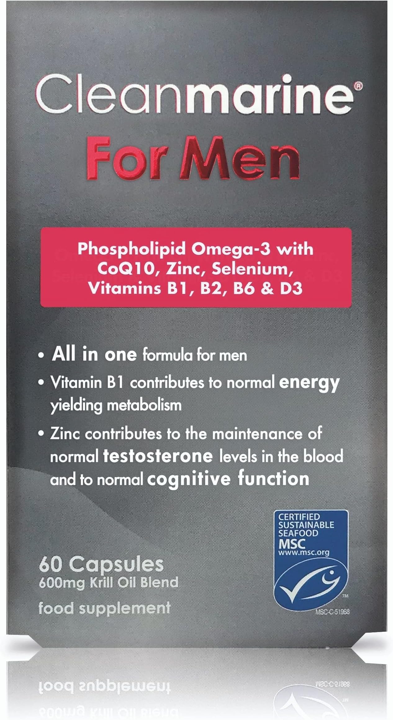 Cleanmarine Krill Oil for Men - 60 Gel Caps