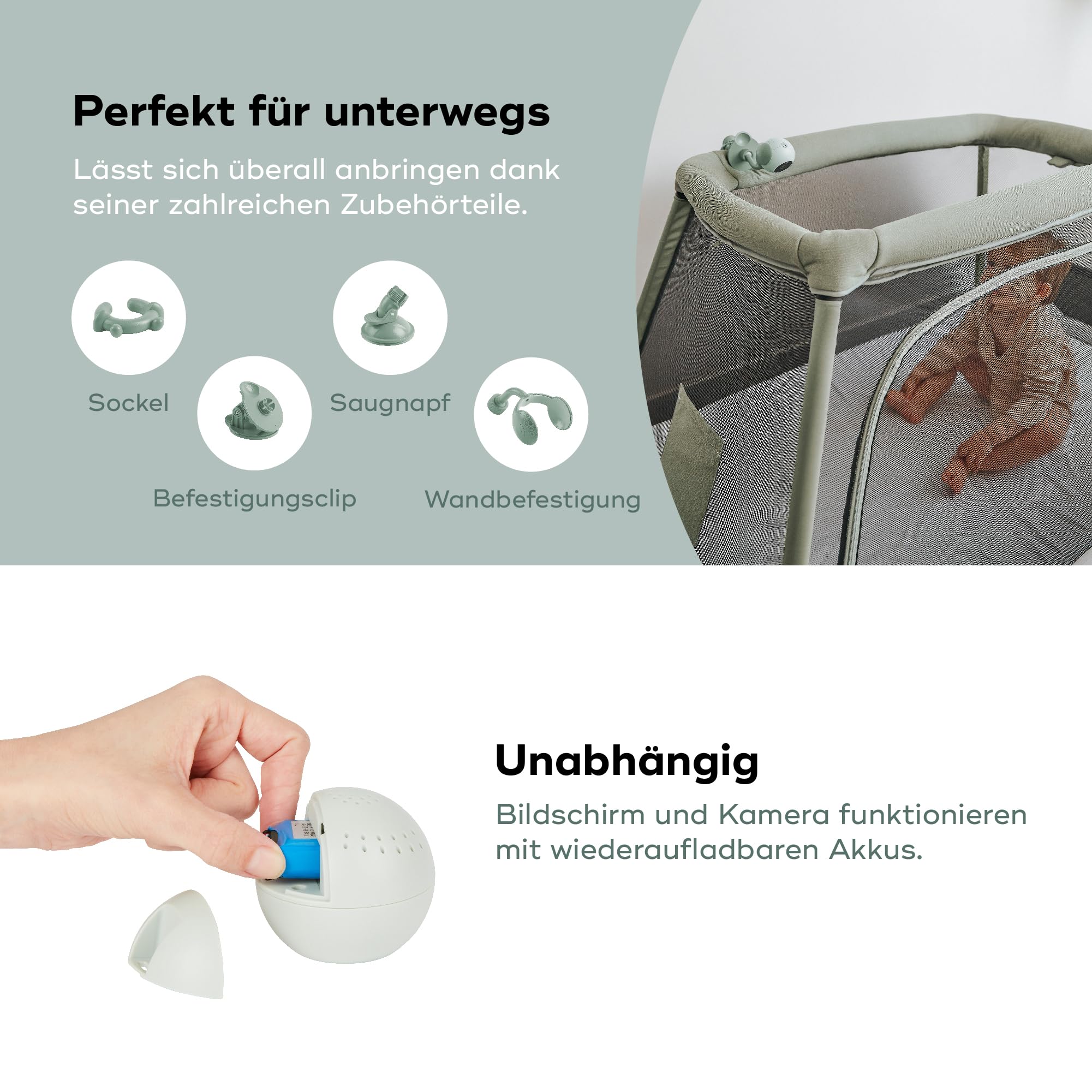 Babymoov Babyphone mit Kamera Yoo GO Plus HD - 5"-Display in HD-Qualität 720px, 8 Stunden Akkulaufzeit, Sleep Technology