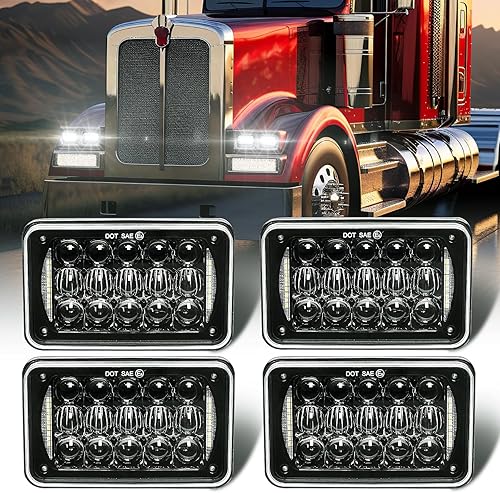 Faros delanteros LED rectangulares de repuesto aprobados por DOT de 60 W, 4x 6 pulgadas, H4651 H4652 H4656 H4666 H6545 con luz blanca que se