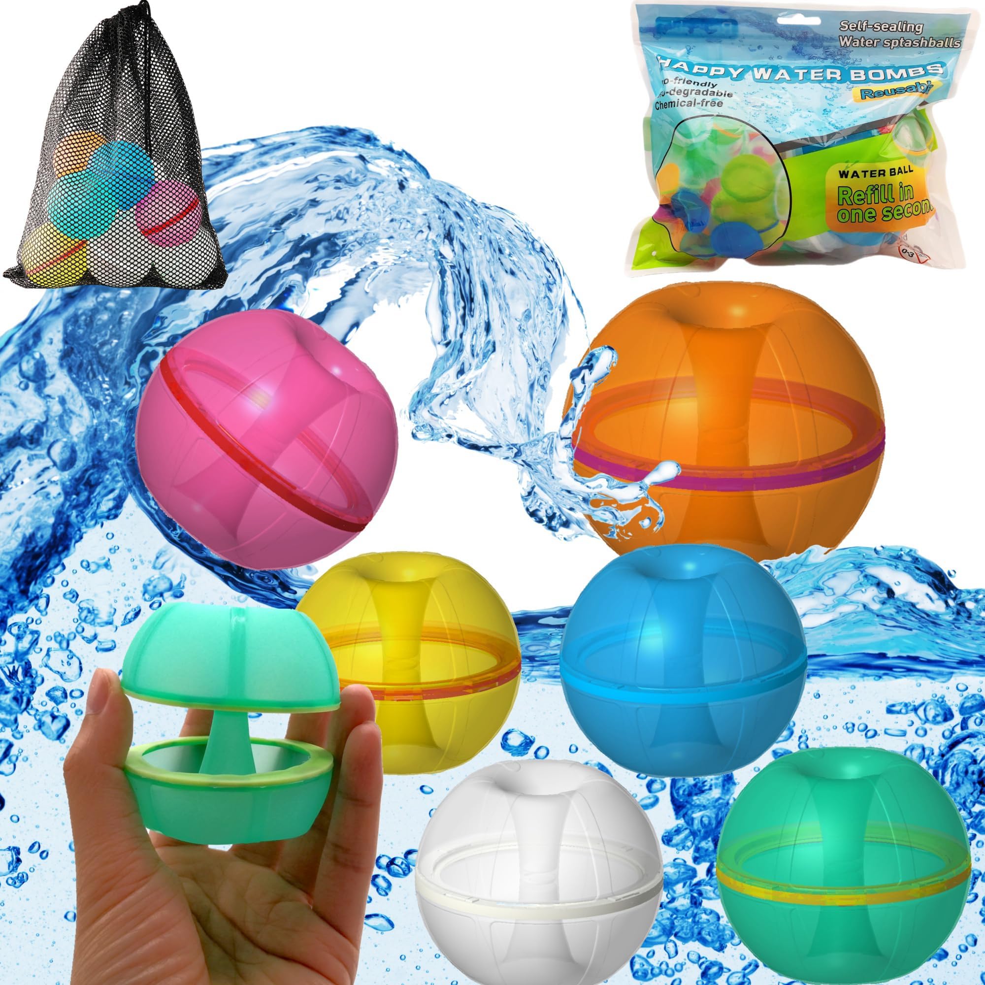 Amazon.co.jp: 【6個入り】水風船 繰り返し ウォーターボール