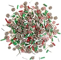 Vista 2 de Buttons Galore Sprinkletz - Piezas de arcilla polimérica para bricolaje Slime Adornos, 1.500 onzas, 1500 piezas, Navidad (Merry & Bright)