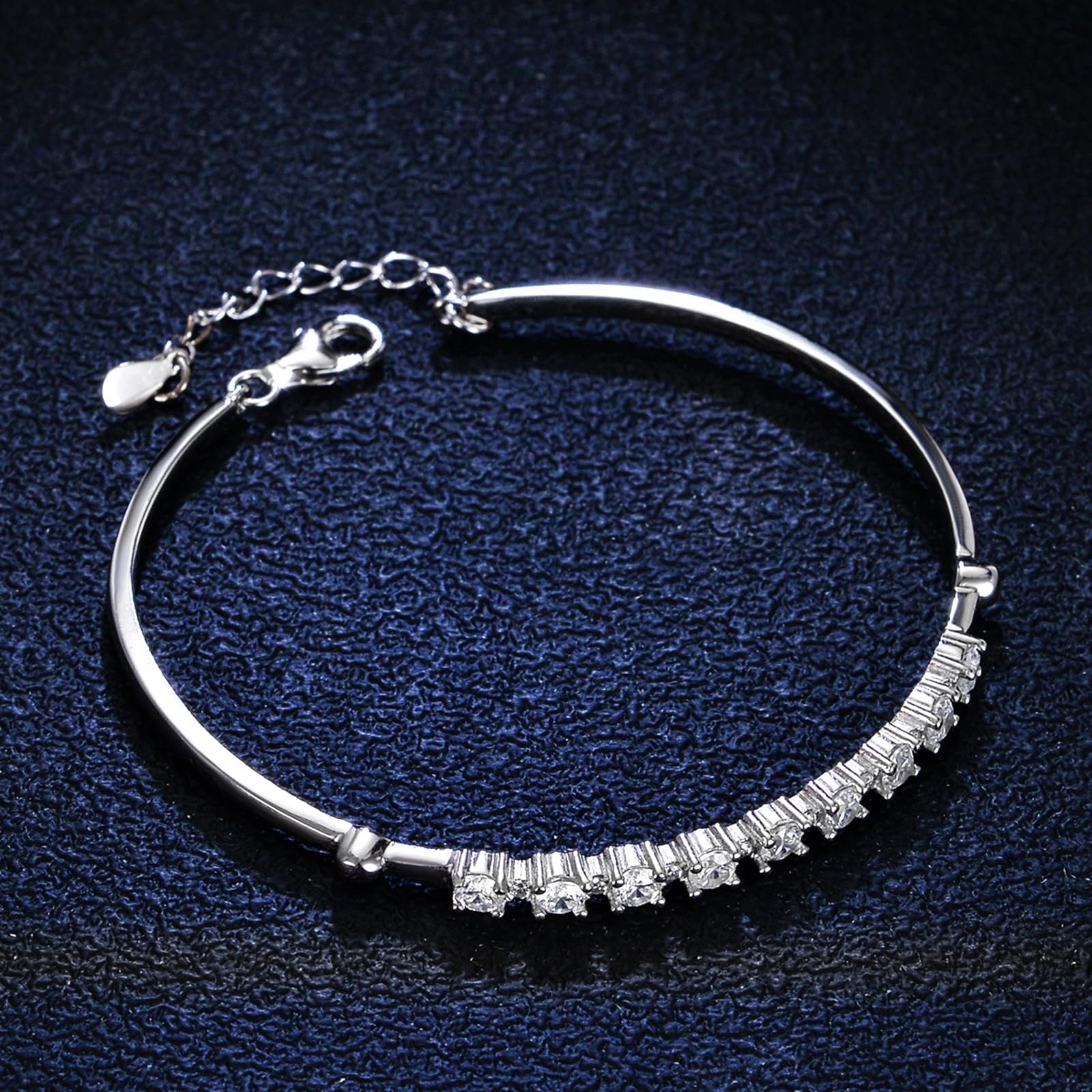 Pulsera de piedra natal de platino para mujer, pulseras simples y delicadas de diamantes creados para mujer, oro amarillo de 9/14/18 quilates