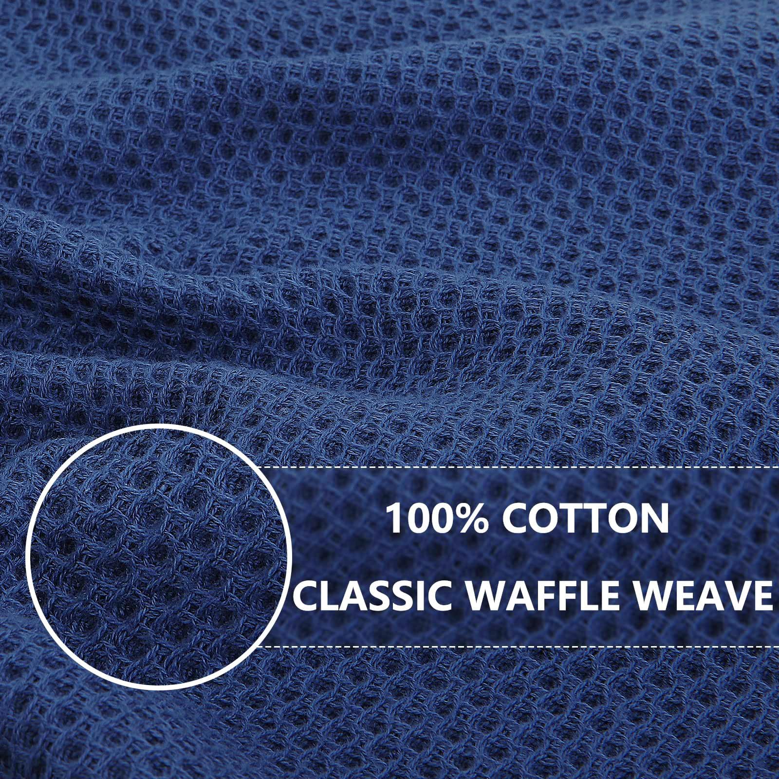 Homaxy Strofinacci da cucina in 100% cotone a nido d'ape, ultra morbidi, assorbenti, ad asciugatura rapida, 33 x 71 cm, confezione da 12, blu navy