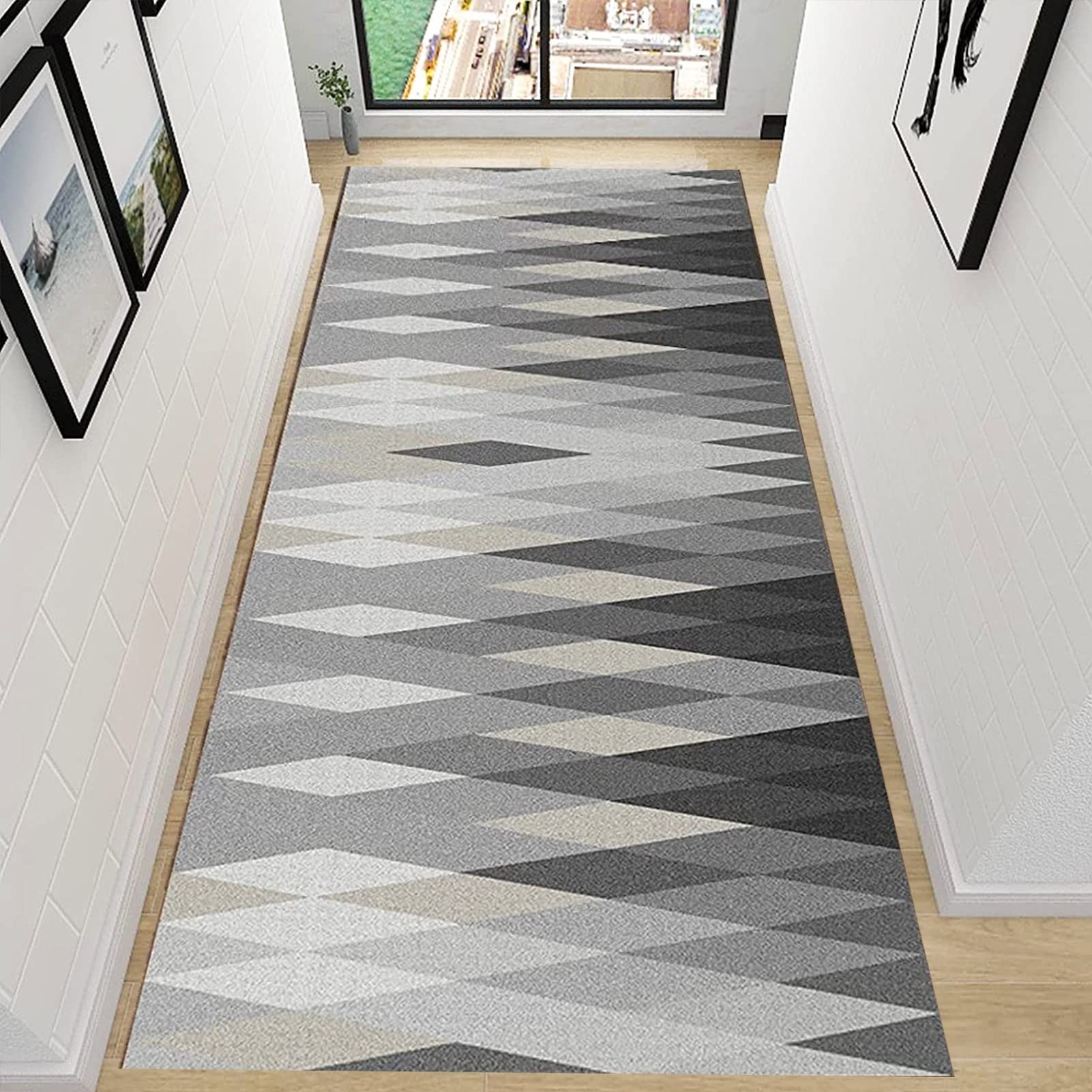 Tapis Couloir Moderne Et Long - Parfait Pour Entrée, Escalier, Cuisine - Personnalisable 1 à 6m - Antidérapant