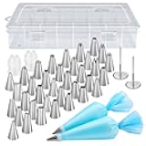Kootek 42pcs Piping Bags and Tips Set, Cake Decorating Supplies Kits for Baking with 36 Numbered Frosting Icing Tips, 2 Reusable Pastry Bags, Easy Carry Storage Box and Other Baking Tools