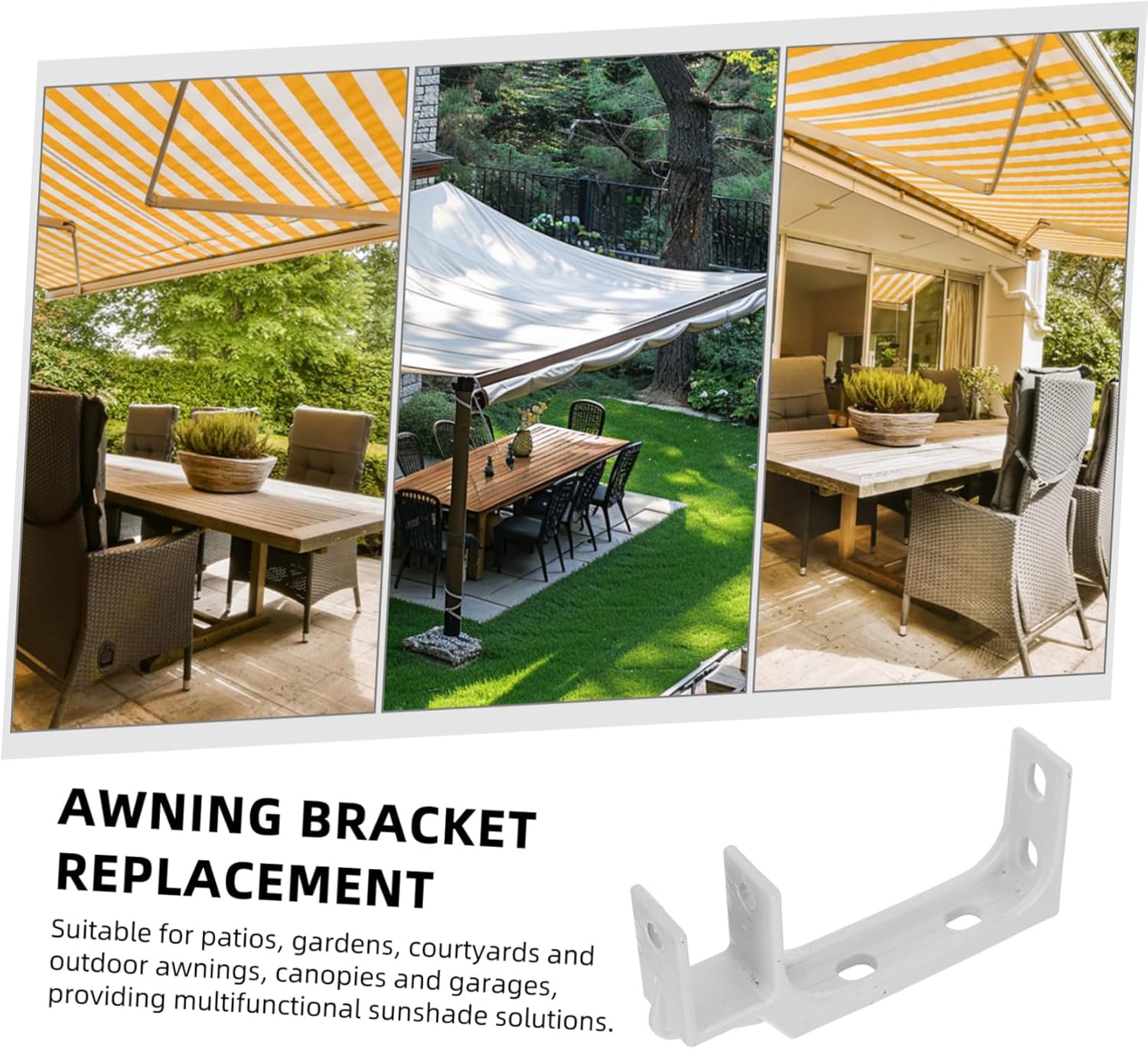 HANABASS Awning Mounting Bracket for Tube Canopy Weather Resistant Electric Manual Support for Outdoor Door and Window Awnings Easy Install