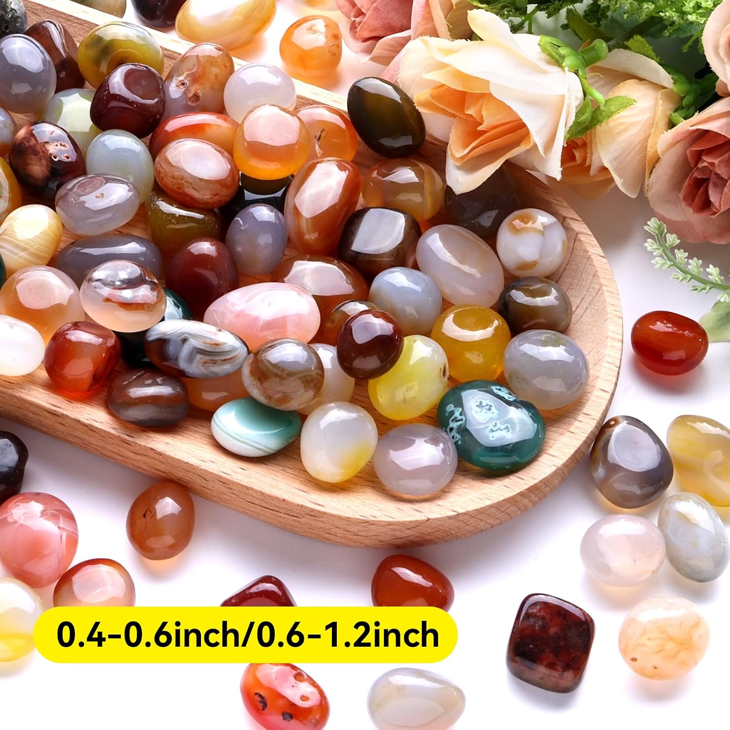 Colorful Mancala Stones Polished Landscaping Plants Decorative Pebbles | Glass Vase Fillers,River Rocks, Indoor Plants,Fish Tanks,DIY Crafts,Aquarium Gravel Rocks,Resin Art