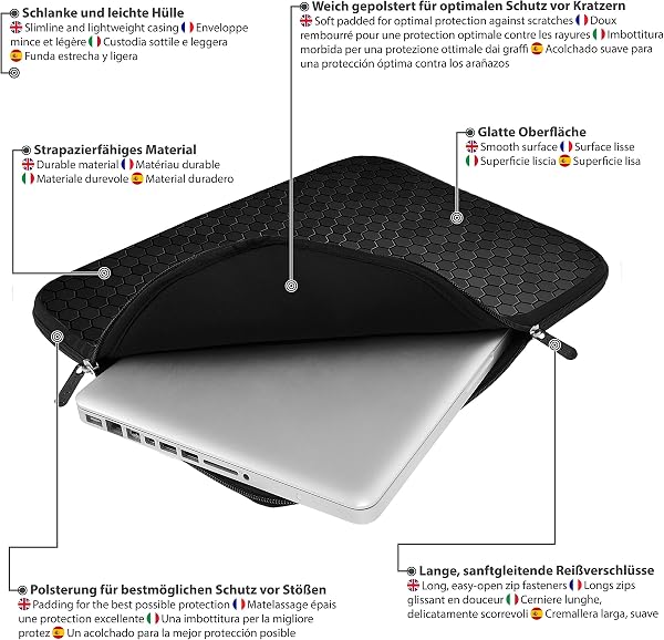PEDEA Design Schutzhülle Notebook Tasche bis 15,6 Zoll (39,6cm), First One - 4